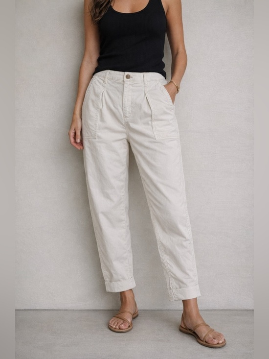 Banana Republic Pants - Banana Republic White Authentic Chino Pants Size 14 Cropped Stretch